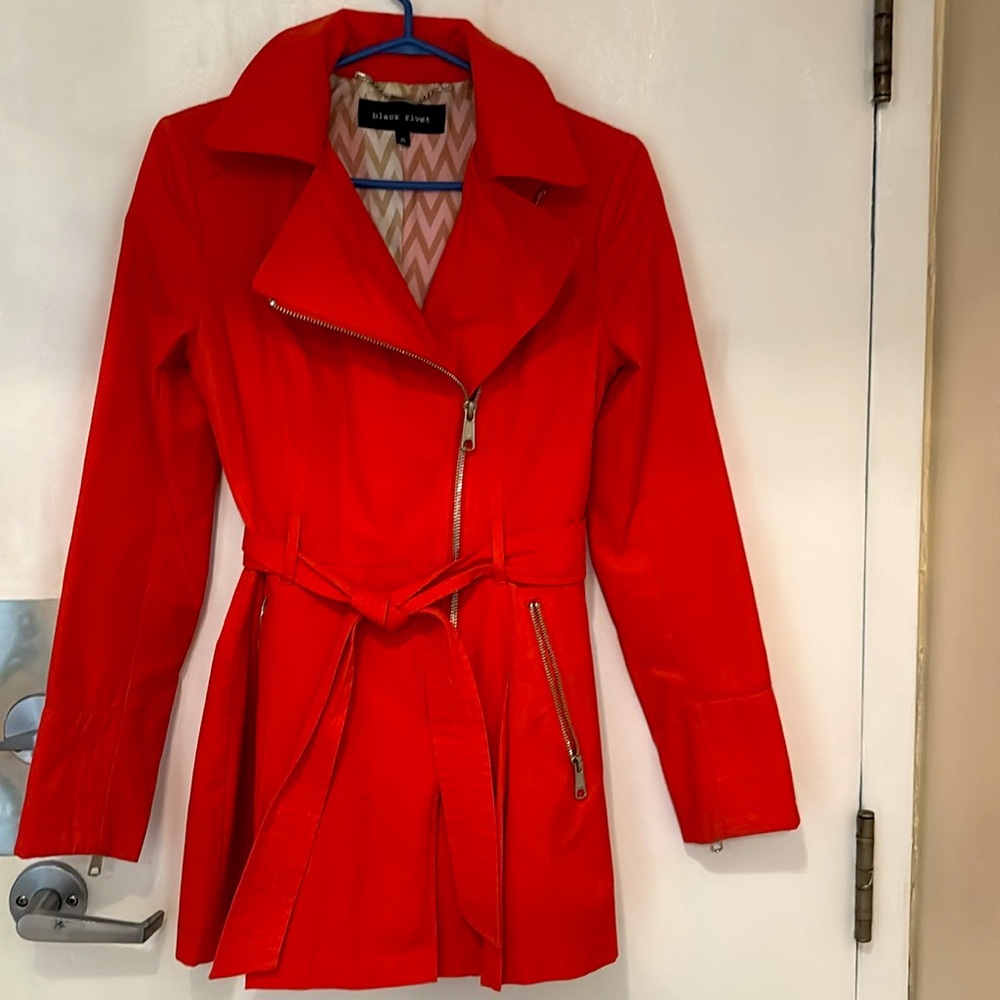 Black Rivet Women's Red Belted Jacket, size XS